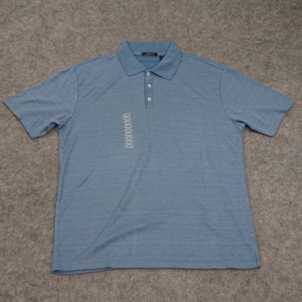 Claiborne Essential Polo Shirt Mens Extra Large Short Sleeve Blue